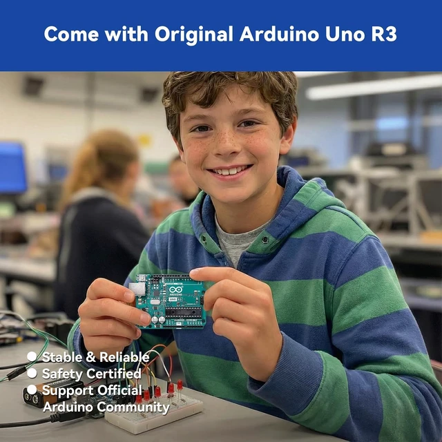 Alt view image 2 of 7 - Inventor Lab Starter Kit with Original Uno R3 REV3 Multimeter, 34 Projects, 40+ Video Courses, RAB Breadboard Holder, RoHS Compliant, for Beginners & Engineers