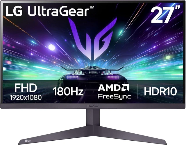 Main image of 27GS50F-B 27" FHD (1920×1080) UltraGear Gaming Monitor 180Hz, 1ms MBR, HDR10, FreeSync, HDMI/DisplayPort, 3-Side Borderless, Black