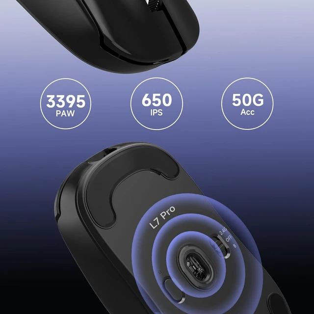 Alt view image 4 of 7 - L7 Pro Wireless Gaming Mouse Super Light 39g with 8K Receiver