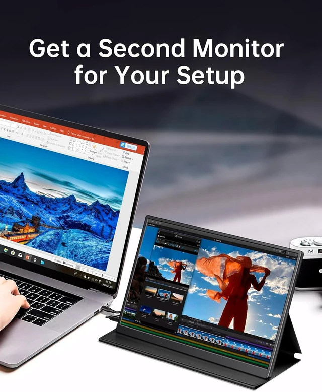 Alt view image 3 of 6 - 10.5" FHD 1280P IPS Portable Monitor 400 Nits, 15:10, Ultra-Slim Mini Monitor with Smart Cover & Speaker, USB-C/HDMI HDR Gaming, for Laptop PCs