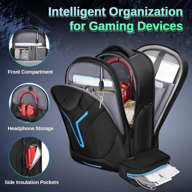 Alt view image 4 of 7 - 18-Inch Gaming Laptop Backpack with Thick Padded Compartment