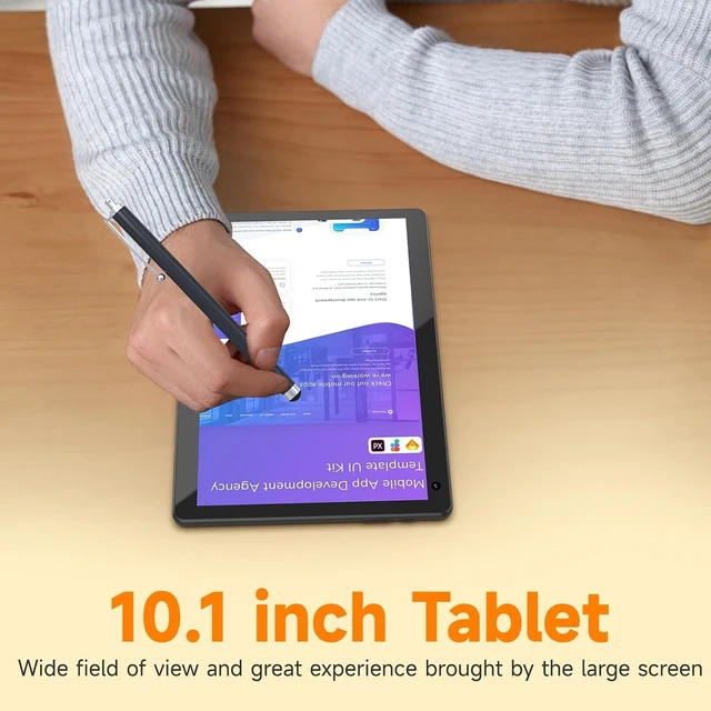 Alt view image 2 of 7 - 10-Inch Android 15 2-in-1 Tablet with Keyboard 8GB RAM + 32GB ROM, 1TB Expandable, Quad-Core CPU, HD Screen, BT, WiFi, with Case, Mouse & Stylus, Black