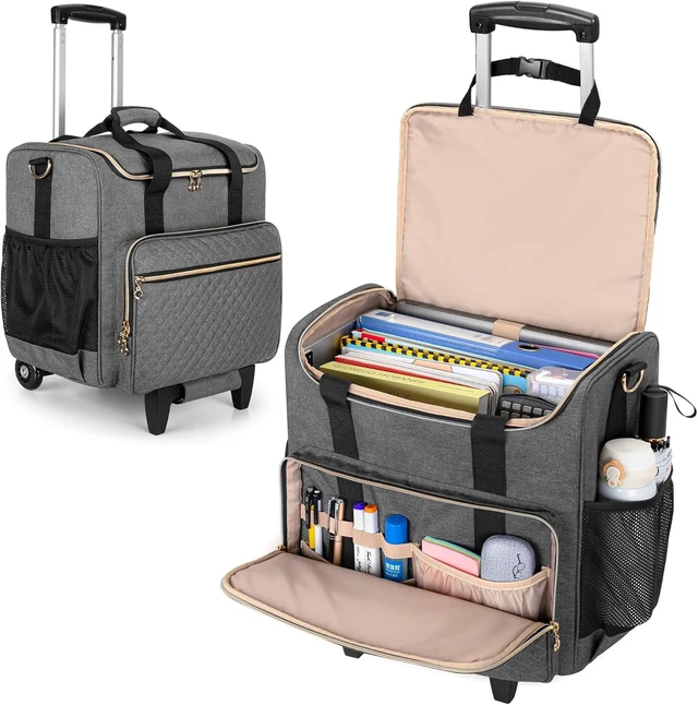 Main image of Rolling Teacher Bag with Wheels & 15.6" Laptop Compartment, Gray