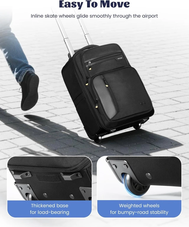 Alt view image 5 of 7 - Rolling Carry-On Laptop Backpack with Wheels