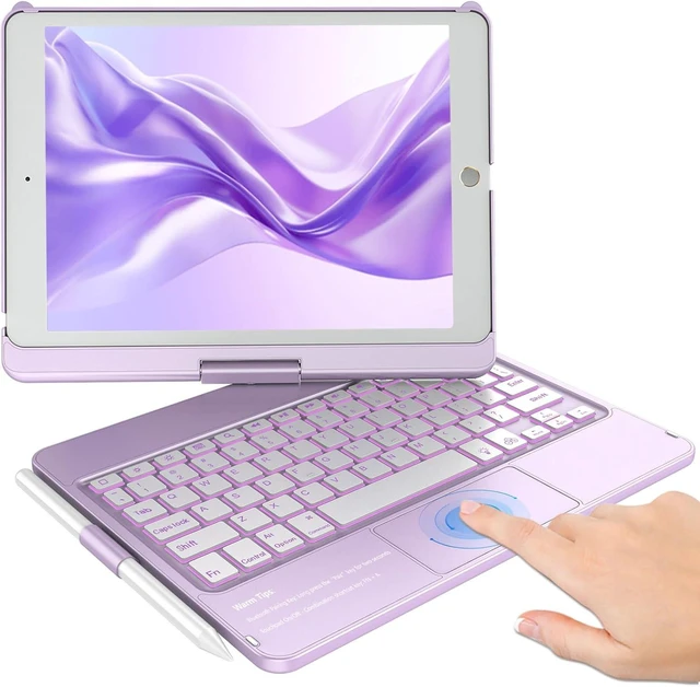 Main image of Touchpad Keyboard Case for iPad 9th/8th/7th Gen, Light Purple