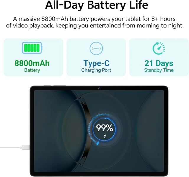 Alt view image 5 of 7 - 11-Inch Android 16 Tablet, Gray