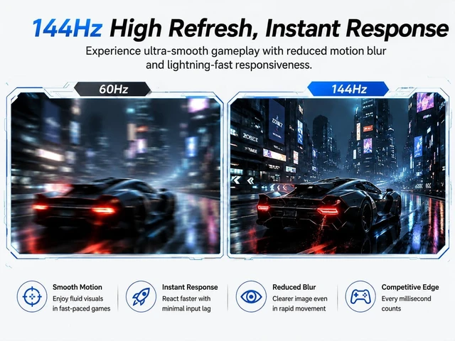 Alt view image 2 of 7 - 17.3" 144Hz 1080P FHD Portable Gaming Monitor USB-C/HDMI, HDR IPS, Laptop Screen Extender with Smart Cover & Speakers for PC, Mac, Phone, PS3/4/5 & Xbox