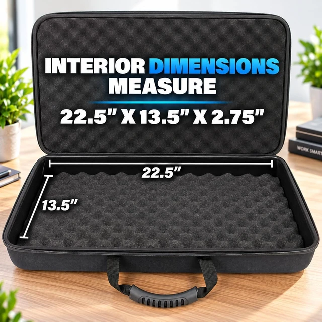 Alt view image 4 of 7 - Hard EVA Portable Monitor Travel Case for 15.6"24" Monitors Protective with Foam, Handle & Shoulder Strap for External & Second Screens