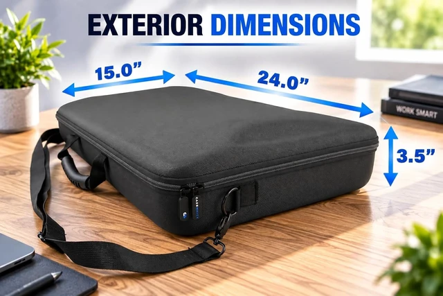 Alt view image 5 of 7 - Hard EVA Portable Monitor Travel Case for 15.6"24" Monitors Protective with Foam, Handle & Shoulder Strap for External & Second Screens