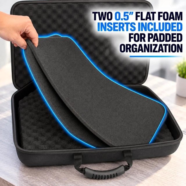 Alt view image 6 of 7 - Hard EVA Portable Monitor Travel Case for 15.6"24" Monitors Protective with Foam, Handle & Shoulder Strap for External & Second Screens