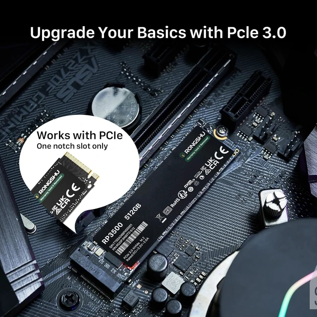 Alt view image 7 of 7 - 256GB M.2 2280 NVMe SSD PCIe Gen 3×4, Up to 3,000 MB/s Read, SLC Cache 3D NAND TLC, for Laptop & PC Desktops (RP3500)