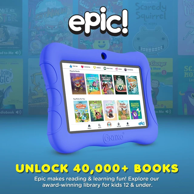 Alt view image 3 of 7 - 7" Kids Learning Tablet Bundle Headphones, Sleeve Bag, Pre-Installed Games & Educational Apps, Parental Controls, Ideal for Education, Blue