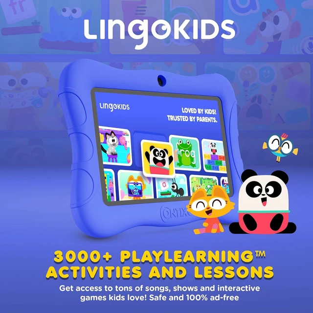 Alt view image 4 of 7 - 7" Kids Learning Tablet Bundle Headphones, Sleeve Bag, Pre-Installed Games & Educational Apps, Parental Controls, Ideal for Education, Blue