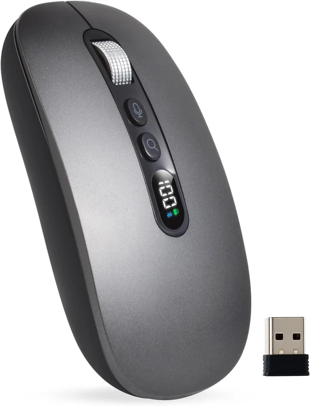 Main image of AI Wireless Mouse with Voice-to-Text & 200+ Language Translator Bluetooth 5.0 Silent Mouse, USB-C Rechargeable, Smart AI Writing for Office & Meetings