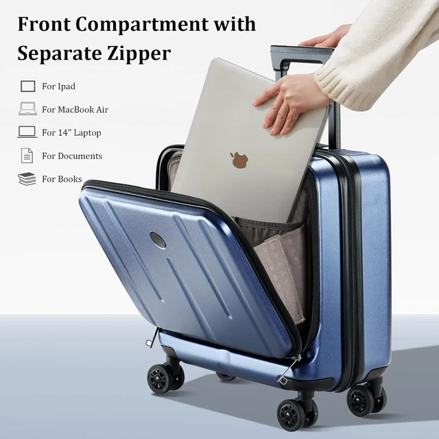 Alt view image 3 of 7 - 16" Carry-On Briefcase Luggage with 2 Laptop Compartments