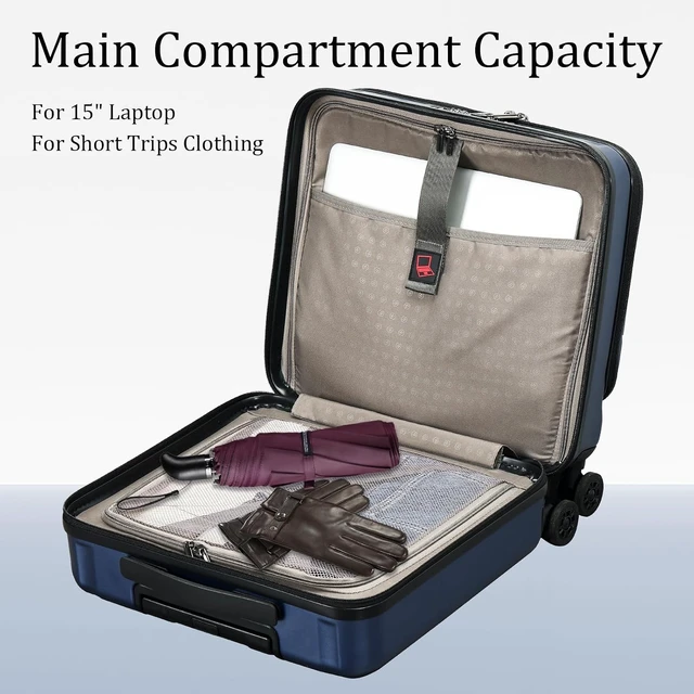 Alt view image 4 of 7 - 16" Carry-On Briefcase Luggage with 2 Laptop Compartments