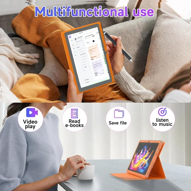 Alt view image 5 of 7 - 7-Inch Android Tablet with Protective Case 8GB RAM (3GB+5GB Expand), 32GB ROM, 1TB Expand, IPS 1024×600, Bluetooth, 2.4G+5G WiFi, GMS, Widevine L1, YouTube & Netflix (Orange)