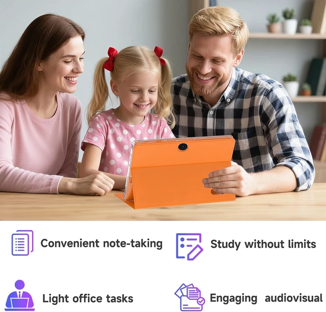 Alt view image 6 of 7 - 7-Inch Android Tablet with Protective Case 8GB RAM (3GB+5GB Expand), 32GB ROM, 1TB Expand, IPS 1024×600, Bluetooth, 2.4G+5G WiFi, GMS, Widevine L1, YouTube & Netflix (Orange)