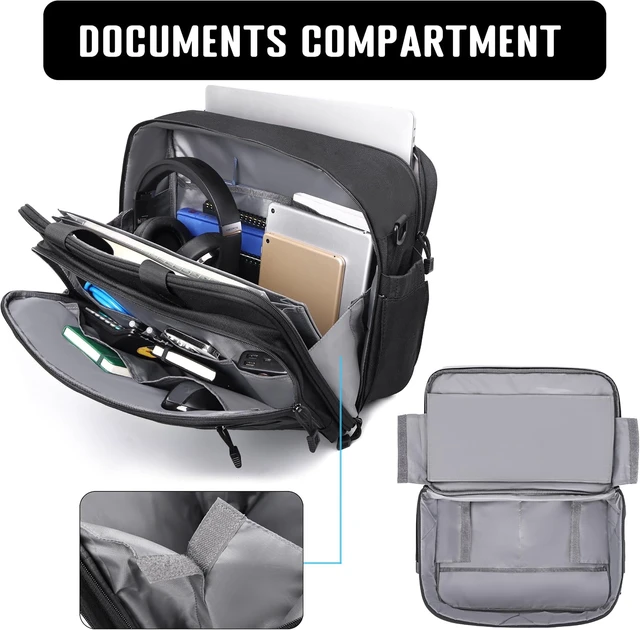 Alt view image 5 of 7 - 17.3-Inch Tactical Messenger Laptop Bag Large Military Briefcase for Men, Computer Work Office Bag with YKK Zippers