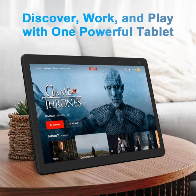 Alt view image 4 of 7 - 10-Inch Android Tablet, 6GB RAM + 32GB ROM, 1TB Expand 1280×800 IPS Touch Screen, 1.8GHz Quad-Core, WiFi Bluetooth, 8MP Camera, 6000mAh Battery
