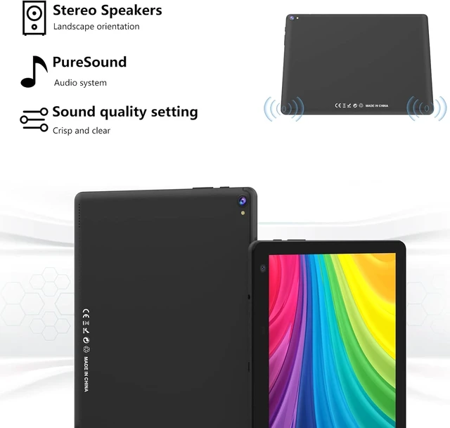Alt view image 6 of 7 - 10-Inch Android Tablet, 6GB RAM + 32GB ROM, 1TB Expand 1280×800 IPS Touch Screen, 1.8GHz Quad-Core, WiFi Bluetooth, 8MP Camera, 6000mAh Battery