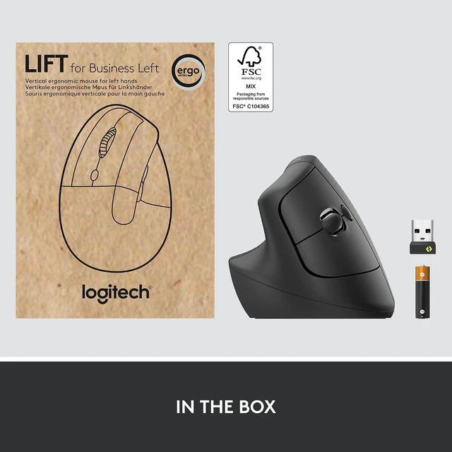 Alt view image 7 of 7 - Lift for Business Vertical Ergonomic Mouse, Left-Handed Graphite