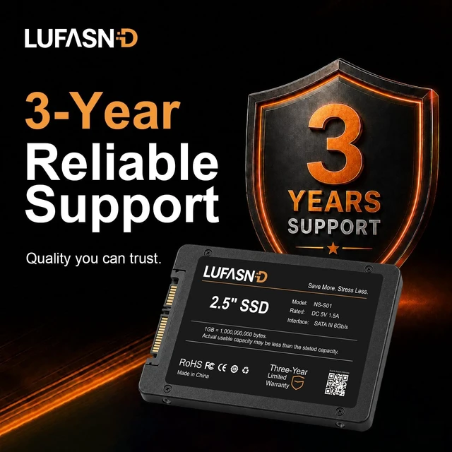 Alt view image 7 of 7 - 1TB Internal SATA SSD 2.5-Inch SATA III 6Gb/s, Up to 520MB/s Read, 3D NAND Flash, for Laptop & Desktop PC