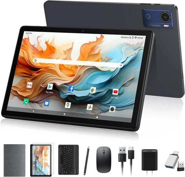 Main image of 10.1-Inch Android 16 Tablet 12GB + 64GB, 2-in-1 with Keyboard