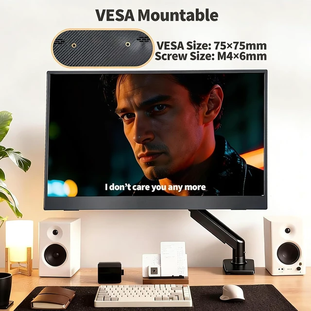 Alt view image 7 of 7 - 18.5-Inch 120Hz 1080P FHD IPS Portable Monitor Travel Second Screen for Laptop/Phone/Xbox/PS4/5, 125% sRGB, Dual Speakers, VESA & Storage Bag