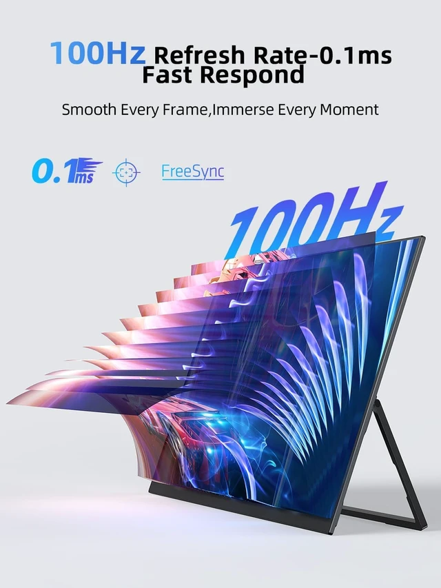 Alt view image 2 of 7 - 21.5'' 100Hz QLED Portable Gaming Monitor for Laptop Ultra-Fast IPS, 125% sRGB