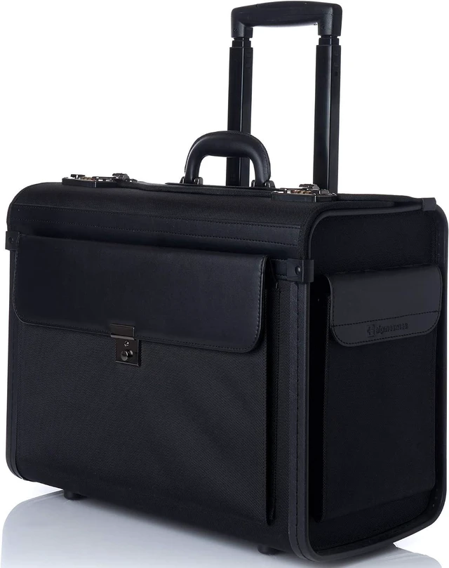 Main image of 17" Rolling Laptop Briefcase on Wheels Attache Lawyers Case, Legal Size
