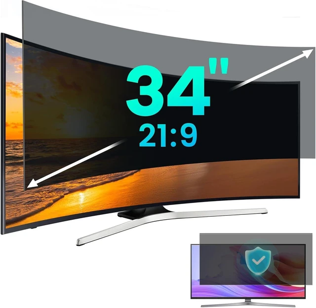 Main image of Removable 34-Inch Computer Privacy Screen Filter for 21:9 Widescreen Monitors Anti-Glare Blue Light Eye Protection Shield
