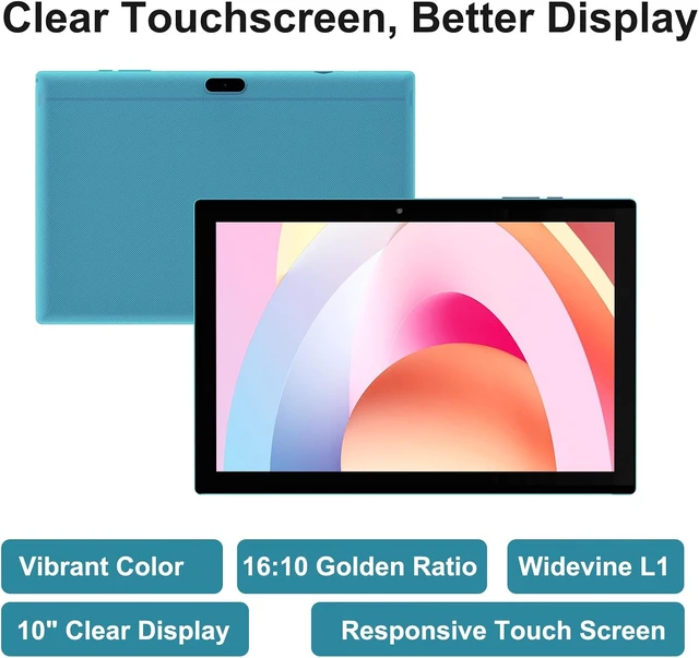 Alt view image 4 of 7 - 10.1 Inch Android 15 Tablet with Case & Stylus 8GB RAM 32GB ROM, 1TB Expandable, Dual Camera, 5G WiFi-6, 6000mAh Battery, Protective Cover