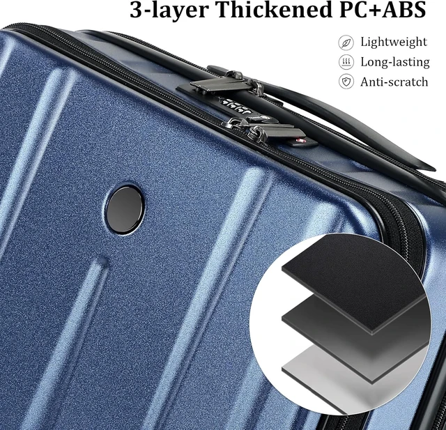 Alt view image 6 of 7 - 16" Carry-On Briefcase Luggage with 2 Laptop Compartments