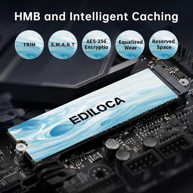 Alt view image 5 of 7 - EN880E 1TB NVMe SSD M.2 2280 PCIe Gen 4x4 Internal Solid State Drive, Read Up to 7100MB/s, for Laptop & Desktop