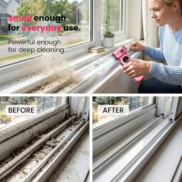 Alt view image 4 of 7 - 150000RPM Electric Compressed Air Duster Rechargeable Cordless Turbo Blower with 6 Nozzles, Adjustable Speed, LED Light & 8000mAh Battery for Keyboard, PC, Car & Home Cleaning