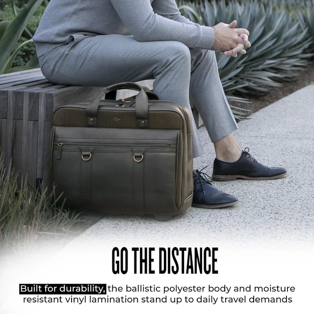 Alt view image 5 of 6 - Rolling Laptop Bag with Wheels for Travel Wheeled Briefcase for Women & Men (MacDougal, Espresso)
