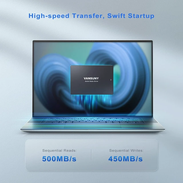 Alt view image 2 of 7 - 256GB 2.5" SATA III Internal SSD 3D NAND Solid State Drive, Up to 500MB/s, for PC & Laptop