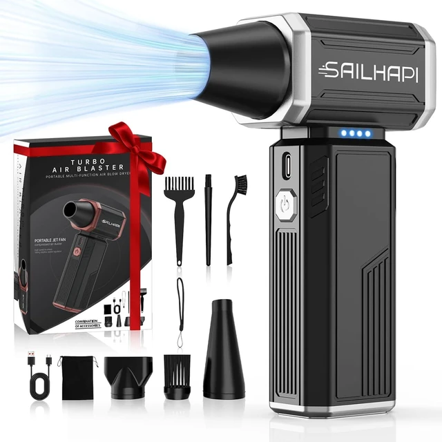 Main image of Powerful Rechargeable Air Duster Turbo Fan Blower, Barber Gifts