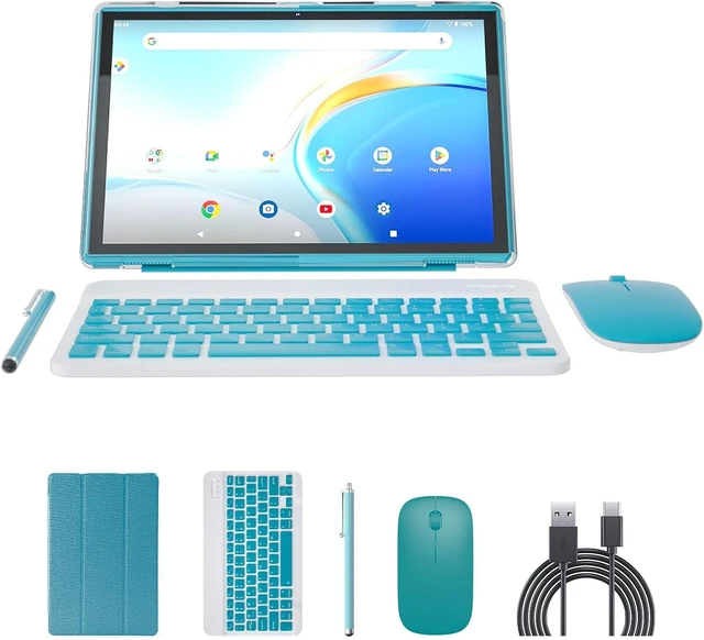 Main image of 10.1" 2-in-1 Android 15 Tablet with Keyboard, Case, Mouse & Stylus 8GB+32GB, 1024GB Expandable, 6000mAh Battery, 2MP+8MP Dual Camera, WiFi-6, Bluetooth