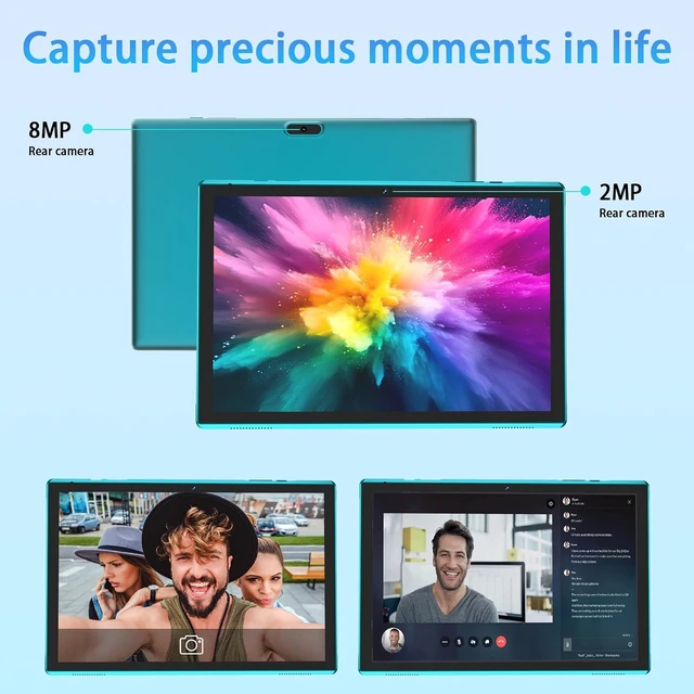 Alt view image 7 of 7 - 10.1" 2-in-1 Android 15 Tablet with Keyboard, Case, Mouse & Stylus 8GB+32GB, 1024GB Expandable, 6000mAh Battery, 2MP+8MP Dual Camera, WiFi-6, Bluetooth
