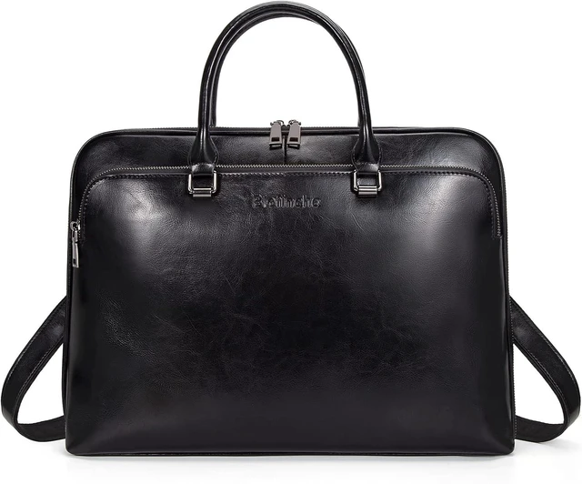 Main image of Genuine Leather Laptop Messenger Shoulder Bag Work Briefcase Satchel for 13.3-15.6 Inch Laptops, Designer Handbag