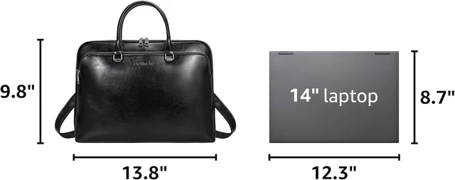 Alt view image 3 of 7 - Genuine Leather Laptop Messenger Shoulder Bag Work Briefcase Satchel for 13.3-15.6 Inch Laptops, Designer Handbag