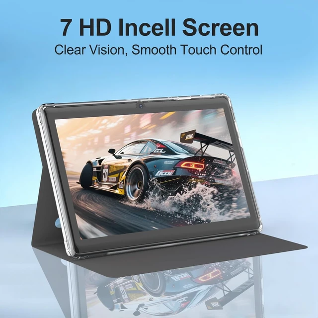 Alt view image 4 of 6 - 7-Inch Android 14 Tablet 8GB RAM(3+5GB Expand) + 32GB ROM, HD Touchscreen, Dual 2MP Cameras, 3000mAh Battery, with Case (Black)