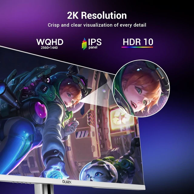 Alt view image 3 of 7 - 27-Inch White Gaming Monitor 320Hz WQHD (2560 x 1440) IPS, HDR10