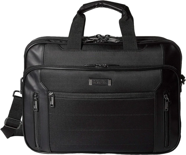 Main image of Kenneth Cole Reaction Keystone 17" Laptop Business Portfolio Dual Compartment 1680d Polyester (Black)