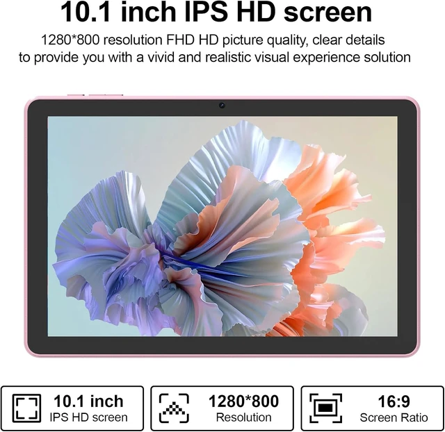 Alt view image 6 of 6 - 10.1-Inch Android 16.0 Tablet 20GB RAM(4+16 Expand)+128GB ROM, 6000mAh Battery, 2+8MP Dual Camera, 1280*800 IPS HD Touchscreen, with Keyboard+Mouse+Case+Stylus (Pink)
