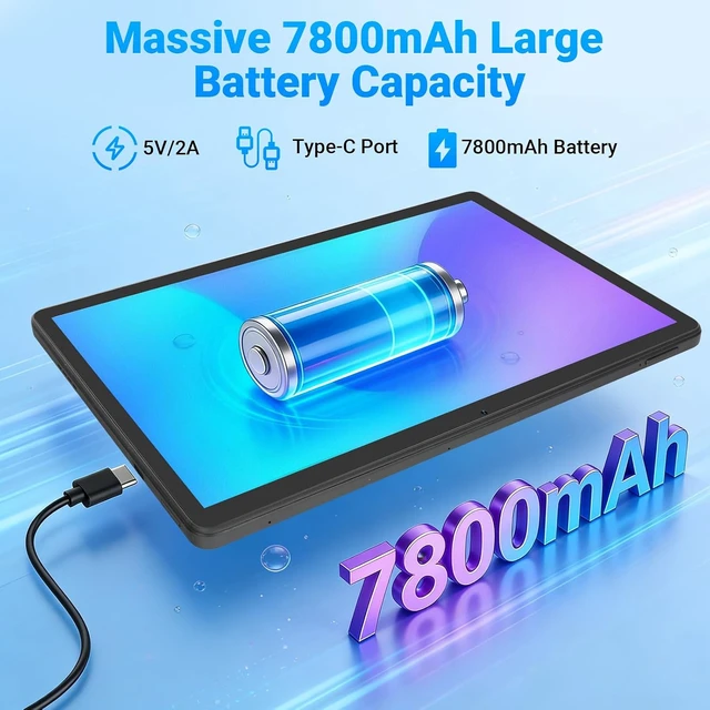 Alt view image 5 of 7 - 11-Inch 2-in-1 Android 16 Tablet with Keyboard, Mouse, Pen & Case 30GB RAM, 128GB + 1TB Expandable, 7800mAh Battery, HD Widevine L1 Screen, Dual Cameras, Face Unlock, WiFi 6 BT 5.4 Bundle