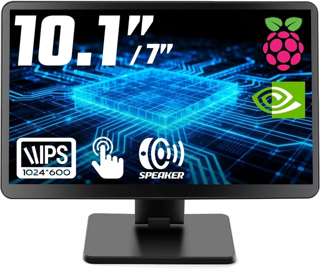 Main image of 10.1-Inch Small Touchscreen Monitor for Raspberry Pi & Home Assistant