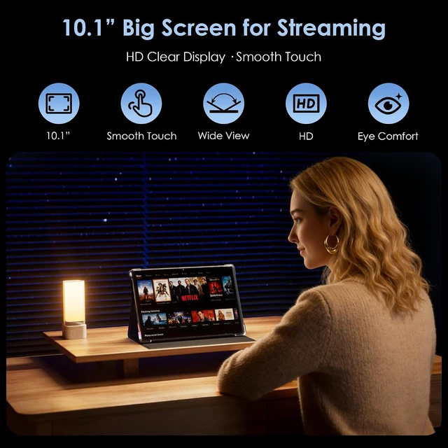 Alt view image 3 of 7 - 2026 10-Inch Android 15 Tablet with Keyboard 30GB RAM + 128GB ROM (1TB Expand), IPS Display, Octa-Core, 9000mAh, WiFi BT 5.0, Gemini AI, Face Unlock, Split Screen
